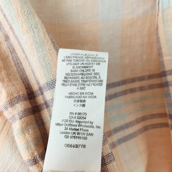 Free People Cutie Cropped Plaid Button Down Top XS - Picture 11 of 11